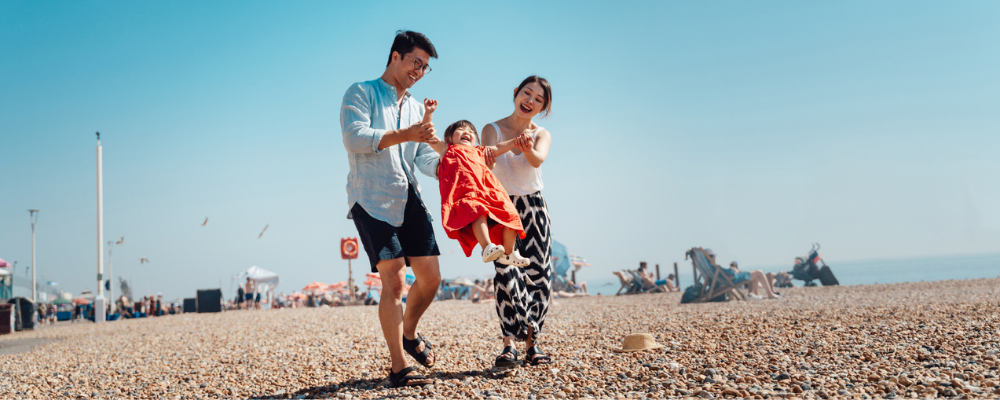 Family on the beach